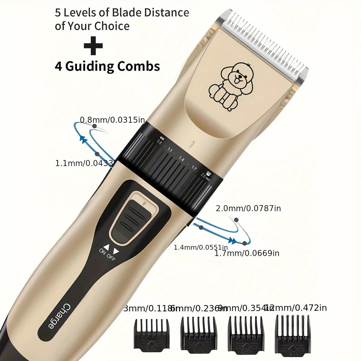 USB Rechargeable Electric Pet Grooming Kit Cordless Trimmer Professional Shaver Tool Set for Dogs & Cats Dog Grooming Essentials