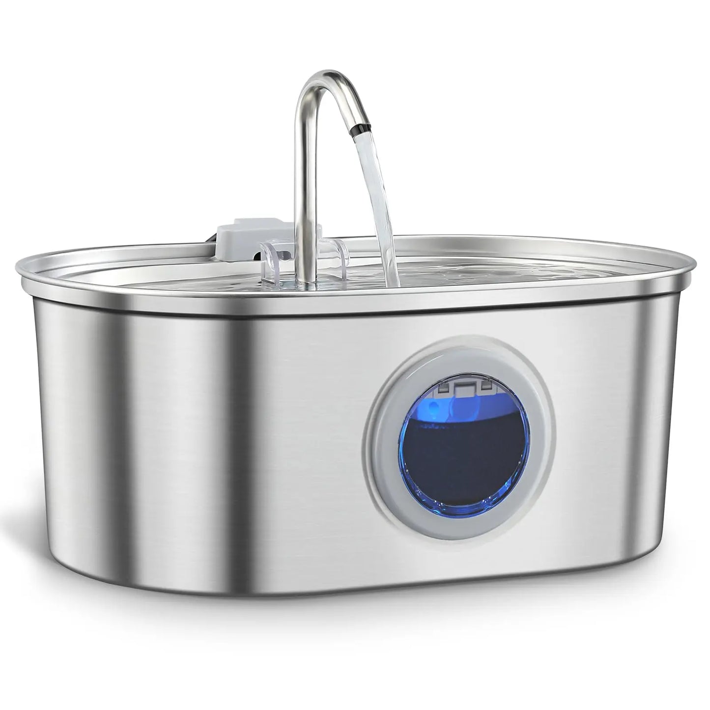3.2L stainless steel cat water dispenser window has water level, which can be observed, suitable for many cats and dogs